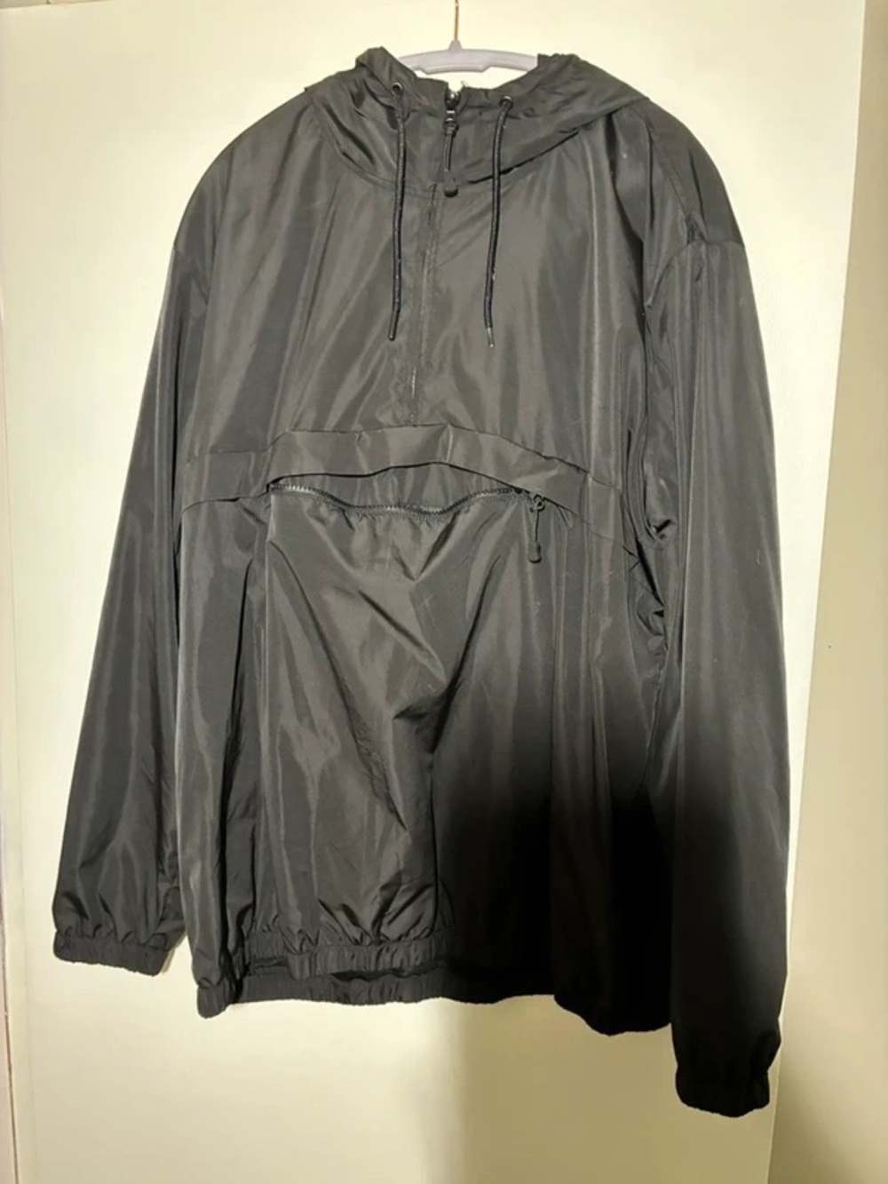 H&M Men's Charcoal Hooded Pullover Windbreaker
